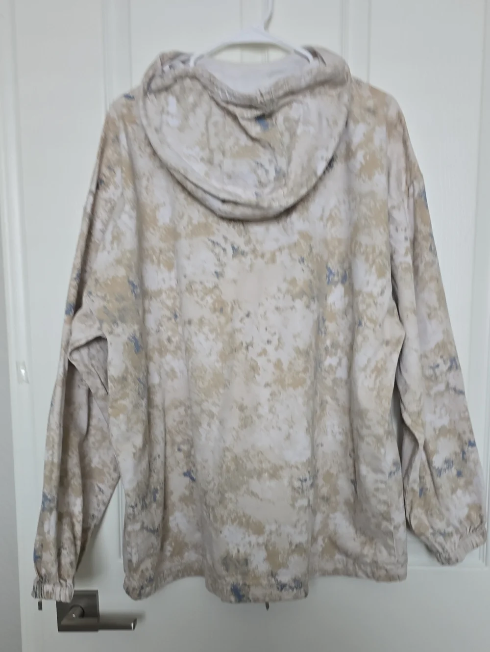 Zara Beige & Light Blue Camo Hooded Pullover